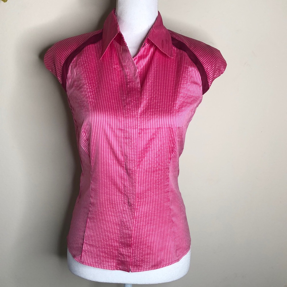 Jil Sander Pink Stripe Button Down Top   E142